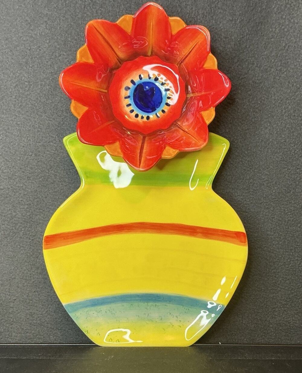 Grasslands Road Platter Flower Blossom Ceramic Chip And Dip Platter
